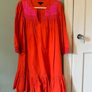 JCrew Red and Pink Caftan